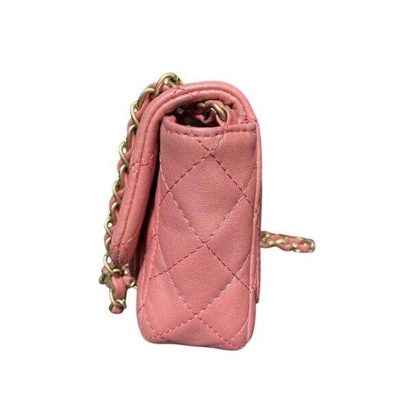 RARE Authentic CHANEL Lambskin Quilted Precious Jewel Mini Flap Bag Pink - Picture 6 of 16
